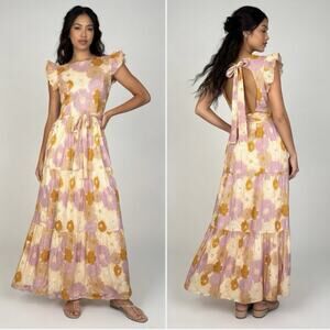 Carolina K Mila Tiered maxi Dress Size XS Floral Cottage Core Feminine prairie